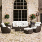 PE rattan sofa outdoor table and chairs garden sofa courtyard furniture set outdoor coffee table set rattan chair modern