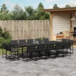 Outdoor Dining Set with Cushions – Foldable Garden Table and Chairs in Textilene and Powder-Coated Steel, Space-Saving Design
