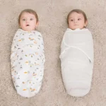 Baby Blanket Hat Set Cartoon Printed Cotton Newborn Swaddle Adjustable Infant Sleeping Swaddle Wraps All Seasons 0-6 Months
