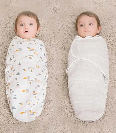 Baby Blanket Hat Set Cartoon Printed Cotton Newborn Swaddle Adjustable Infant Sleeping Swaddle Wraps All Seasons 0-6 Months 1