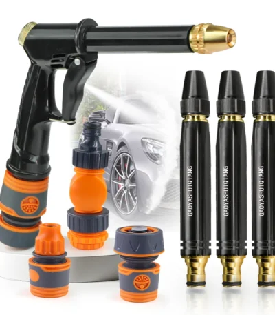 Garden Water Gun 3/8" 1/2" 3/4" Nti-slip Quick Connect Hose Accessories Gardening Watering Flowers Cleaning Cars Washing Ground 1