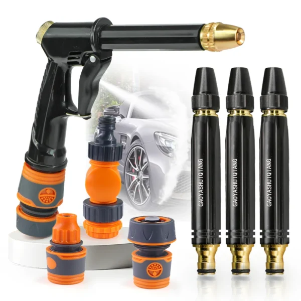 Garden Water Gun 3/8″ 1/2″ 3/4″ Nti-slip Quick Connect Hose Accessories Gardening Watering Flowers Cleaning Cars Washing Ground