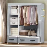 2025 New Upgraded Wardrobe Large 65 Inch Portable Clothes Closet with 3 Drawer 4 Storage Shelves Bedroom Storage Cabinet Home