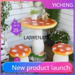 LYY Mushroom Outdoor Patio Table and Chair Outdoor Garden Set Combination Balcony Table