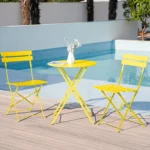 Garden Furniture Set, Weatherproof, Balcony Furniture Set, 3 Pieces for Small Balcony Bistro Table & 2 Chairs Folding Bistro Set