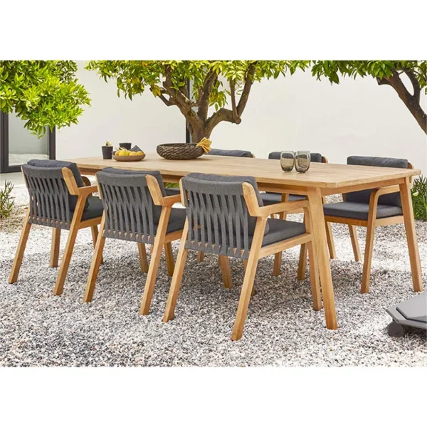 Modern Patio Furniture Set Garden Teak Outdoor Furniture Dining Set Restaurant Woven Rope Outdoor Table And Chair