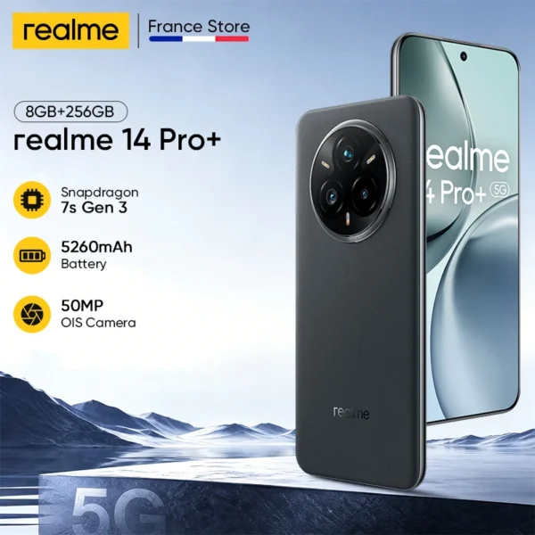 realme 14 Pro+ 5G European Version 50MP OIS Camera Snapdragon7s Gen 3 80W SUPERVOOC Charge IP69 5260mAh Battery