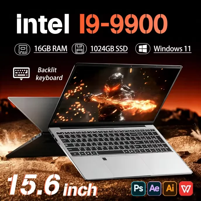 Portable NotebookIntel Core i9-9900 Windows 11 Pro 15.6 inch Laptop Computer HD Screen 16GB RAM 1TB 2TB SSD laptops PC Portable NotebookIntel Core i9-9900 Windows 11 Pro 15.6 inch Laptop Computer HD Screen 16GB RAM 1TB 2TB SSD laptops PC