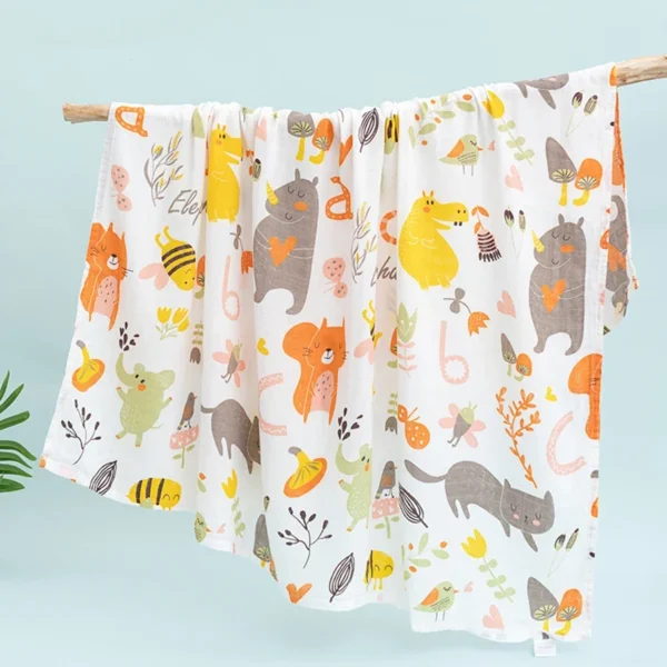 Baby Swaddle Blanket Cotton Soft 2 Layer Muslin Newborn Summer Blankets Quick Dry Kids Bath Towel Baby Stroller Blanket Cover