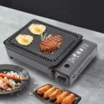 BYMAOCAR Butane Grill with Grill Net Stove Portable Camping Grill Gas Stove for Camping Traveling Trekking