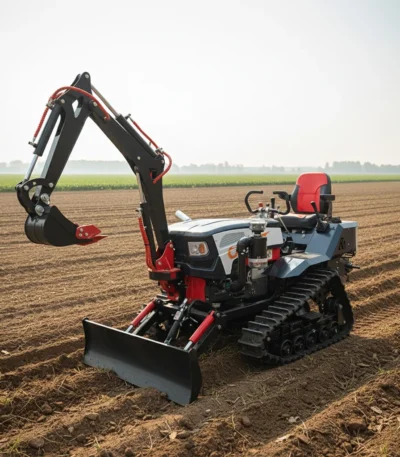 35HP Waterproof Mini Track Tractor Multi Purpose Farm Crawler Tractor Front Loader Digger Plow Trencher EPA 1