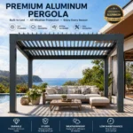 Motorized Bioclimatic Aluminum Pergola Adjustable Louvered Roof Outdoor Garden Gazebo For Patio Yard Deck All Weather Use