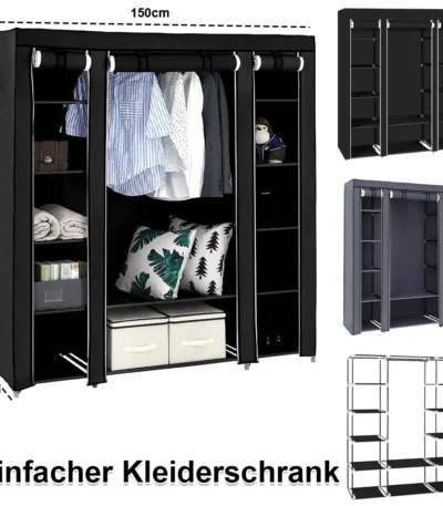 Portable Closet Wardrobe Clothes Rack Storage Organizer with Shelf Dustproof Closet Large Wardrobe Closet Clothes Organizer 1