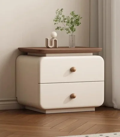 No Assembly PU Leather Nightstand Modern Bedside Cabinet Table for Bedroom Living Room Small Apartment Furniture 1
