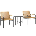 3-piece rattan bistro set,seating group,garden furniture set with 2 garden chairs,coffee table, balcony furniture set for garden
