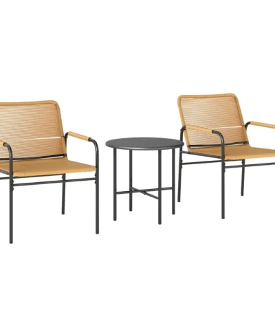 3-piece rattan bistro set,seating group,garden furniture set with 2 garden chairs,coffee table, balcony furniture set for garden 1