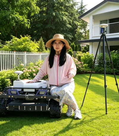 Customized multifunctional tracked weeding machine, agricultural mini tractor, cordless remote control lawn mower 1