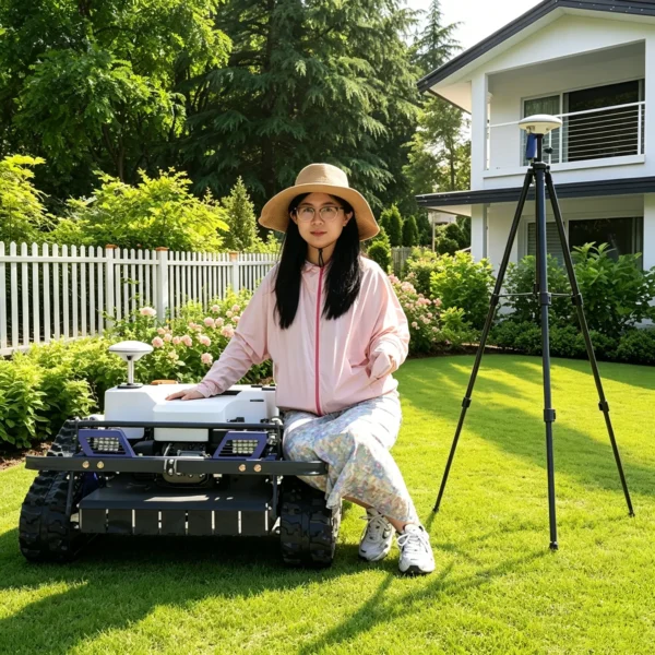 Customized multifunctional tracked weeding machine, agricultural mini tractor, cordless remote control lawn mower 1
