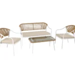 Patio Furniture Stackable Set Porch Exterior Wicker Sofa Outdoor Rattan Chairs And Tables Wicker Conversation Set With Cushions