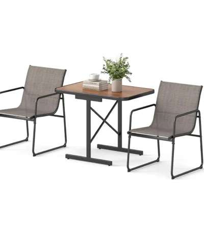 3-Piece Garden Furniture Set, Bistro Table with 2 Chairs, Balcony Furniture, Patio Furniture, Garden Set, Seating Set 1
