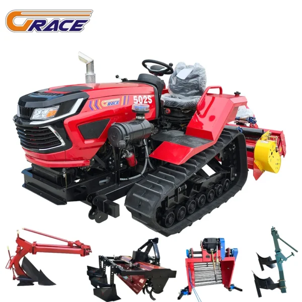 Customization Factory Price 50 Horsepower Agricultural Rotary Tiller Crawler Cultivators Tractor with Farm for Sale 1