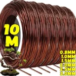 0.8/1.0/1.5/2.0/2.5/3.0mm Brown Aluminum Bonsai Wires Plant Support Training Wire Fixing Strings DIY Shape Branches Support Bend
