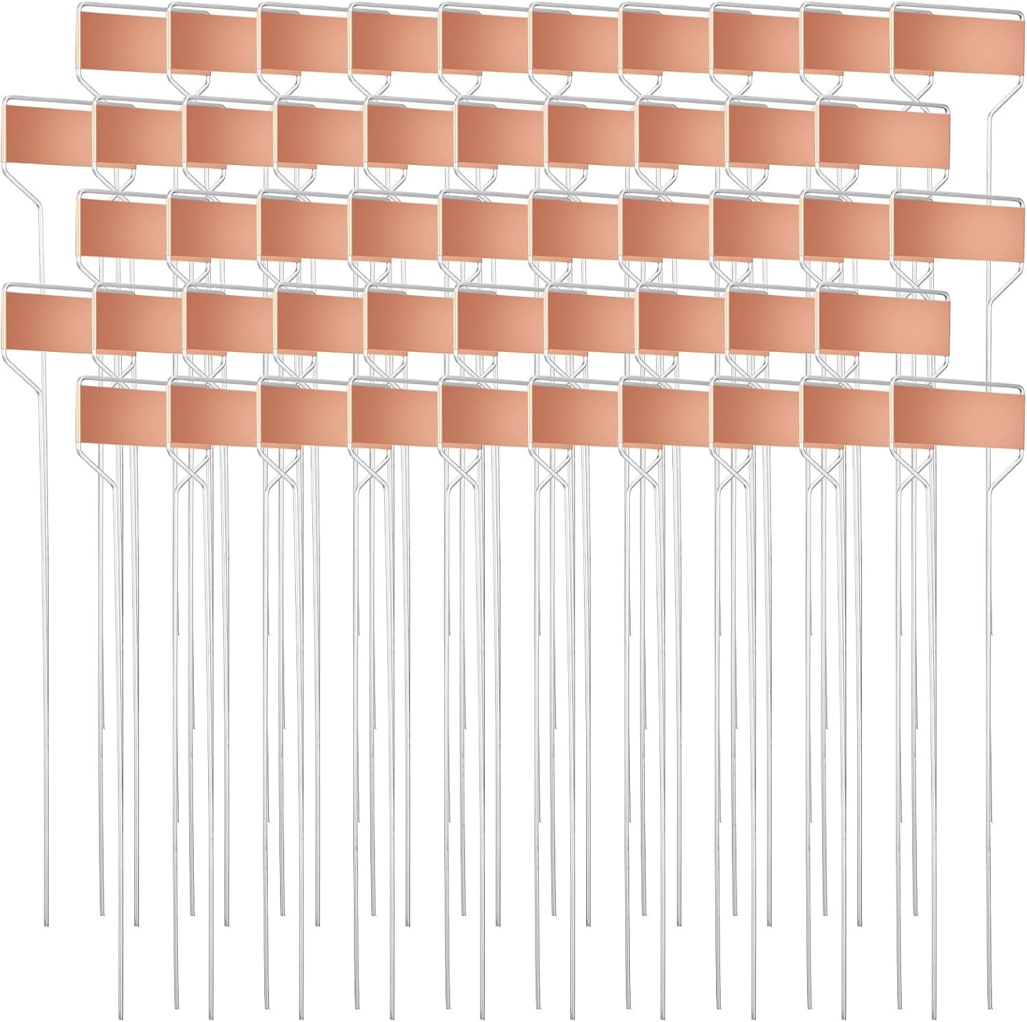 50 Pack 10 Inch High Copper Plate Metal Plant Labels Garden Stake Tags Reusable Planting Gardening Markers - Image 2