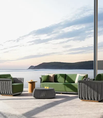 All-weather Outdoor Furniture Hotel Patio Rope Sofa Set Rope Weaving Garden Sofa Backyard Garden Sofa 1