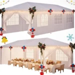 3×3/3×6/3x9m Gazebo Party Tent Banquet Shed With 6 Removable Wall Garden Gazebo For Party Wedding Includes Pegs Guy Ropes