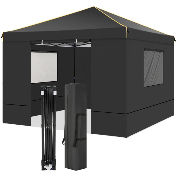 Folding Gazebo 3x3m Outdoor Garden Gazebo Waterproof Professional Reception Tent With 4 Side Wall Pop Up Gazebo Tent UV 50+