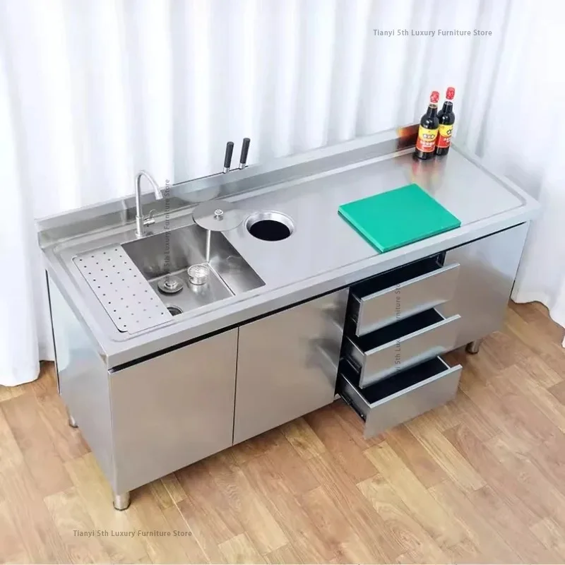 Nordic Premium Stainless Steel Sink Cabinet Modern Minimalist Dining Room Storage Cabinet Designer Home Kitchen Furniture FYKC Nordic Premium Stainless Steel Sink Cabinet Modern Minimalist Dining Room Storage Cabinet Designer Home Kitchen Furniture FYKC