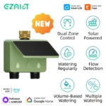 Smart Sprinkler Water Timer Tuya WiFi 2 Zone Garden Irrigation Controller Solar Power for Outdoor Automatic Drip Watering System