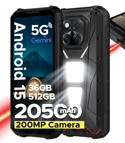 DOOGEE V Max LR 5G Rugged Phone Laser Rangefinder Dual Camping Lights 16GB 512GB ROM 6.78'' Display 20500mAh Battery Smartphone 1