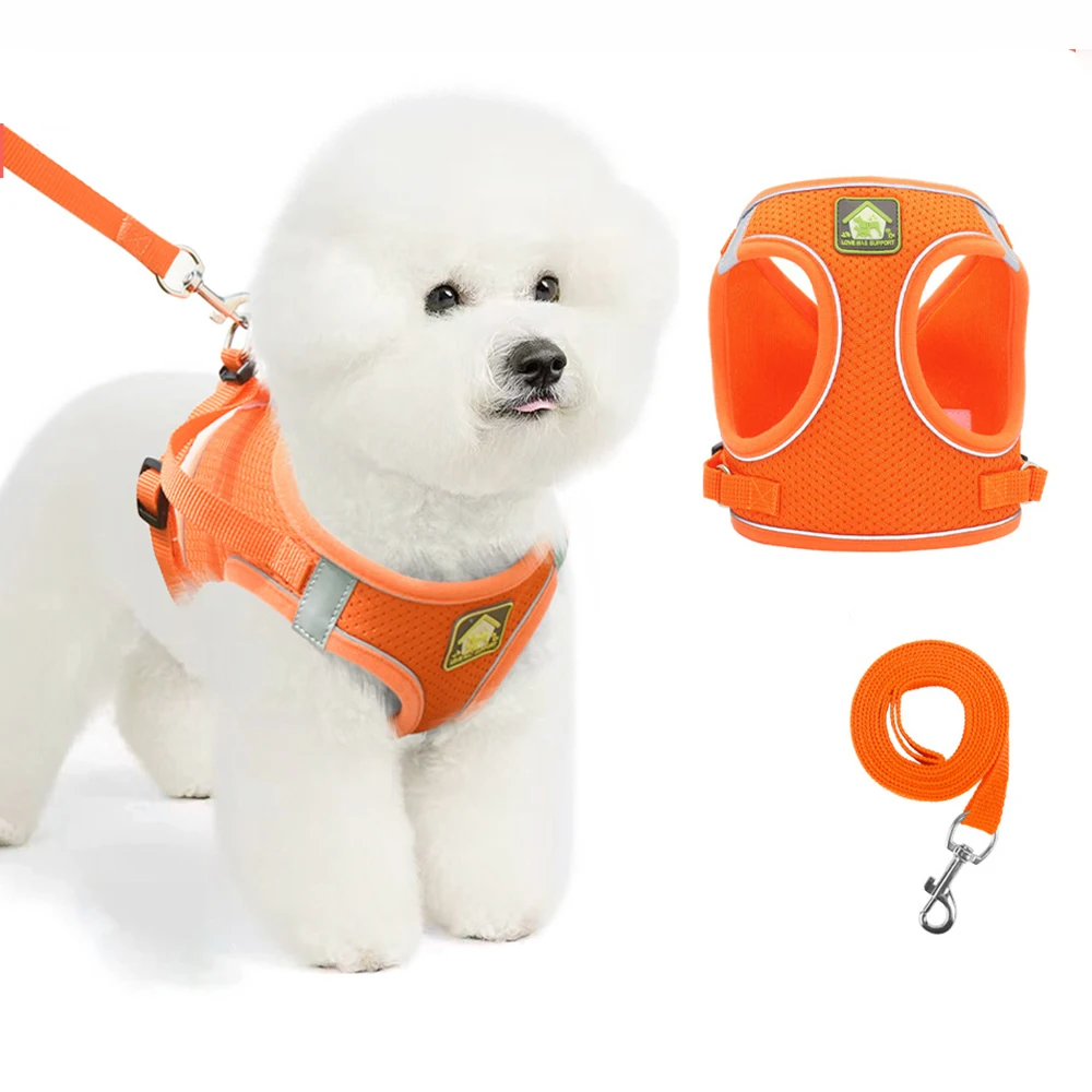 Dog Harness Pet Leash Vest-style Cat Breathable Adjustable Rope Reflective Pet Supplies Small Medium Dog Walking Harness Lead Dog Harness Pet Leash Vest-style Cat Breathable Adjustable Rope Reflective Pet Supplies Small Medium Dog Walking Harness Lead