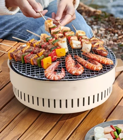 Barbecue Grill Suitable Home Outdoor Courtyard Camping Charcoal BBQ Stove Grills Mesh Portable Smokeless Barbecue Grill Pan 1