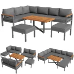 Garden Lounge Set for 7-8 People, Outdoor Furniture, Outdoor Furniture Set for Garden, Balcony, Terrace, Weatherproof Seating Group Dining Set