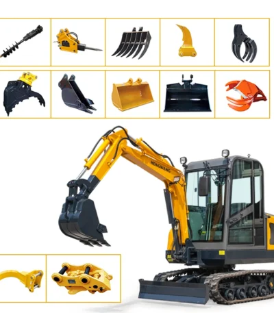 HW-25 Mini Excavator 2.5Ton Small Digger Micro Crawler Excavator Farm Garden Home Use Construction Machinery 1
