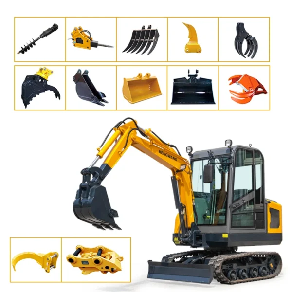HW-25 Mini Excavator 2.5Ton Small Digger Micro Crawler Excavator Farm Garden Home Use Construction Machinery 1