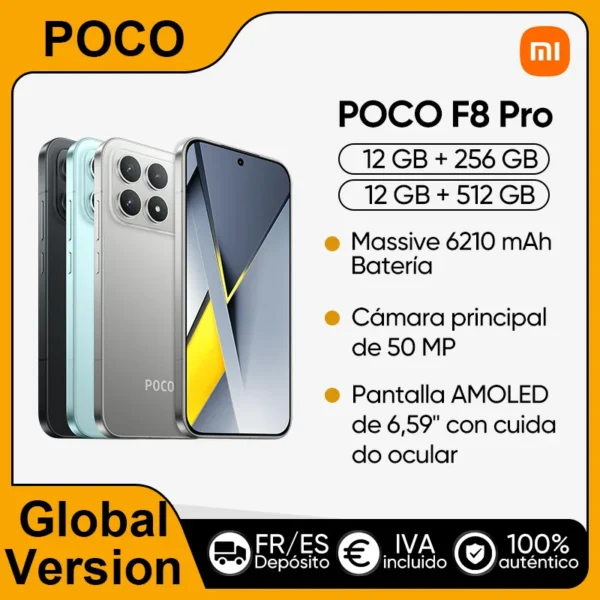 Global Version POCO F8 Pro 5G Smartphone Snapdragon® 8 Elite 6.59″ Eye-care AMOLED display 6210mAh 100W HyperCharge IP68 NFC