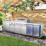2026 Modern Luxury Outdoor Cabinets Kitchen Set With Bbq And Fridge Home Garden Barbecues Grill Outdoor Bbq Grills Customize