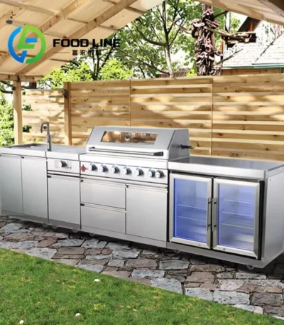2026 Modern Luxury Outdoor Cabinets Kitchen Set With Bbq And Fridge Home Garden Barbecues Grill Outdoor Bbq Grills Customize 1