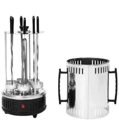 1000W Vertical Electric Grill, Vertical Rotisserie Grill, Electric Rotating Grill Machine with 5/6 Skewers Smoke-Free 1
