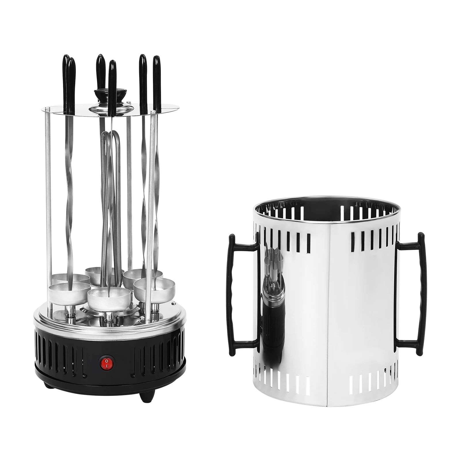1000W Vertical Electric Grill, Vertical Rotisserie Grill, Electric Rotating Grill Machine with 5/6 Skewers Smoke-Free 1000W Vertical Electric Grill, Vertical Rotisserie Grill, Electric Rotating Grill Machine with 5/6 Skewers Smoke-Free
