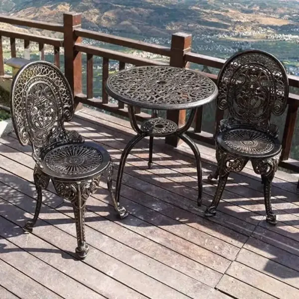 Table Outdoor Garden Furniture Sets Leisure Aluminum Garden Table and Chair Open-air Cast Waterproof Chairs Balcony and Chair AA