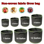 1-5Pcs Vegetable/Flower/Plant Grow Bags 1/2/3/5/7/10/12Gallons Thickened Non-Woven Grow Bags Aeration Fabric Pots with Handles