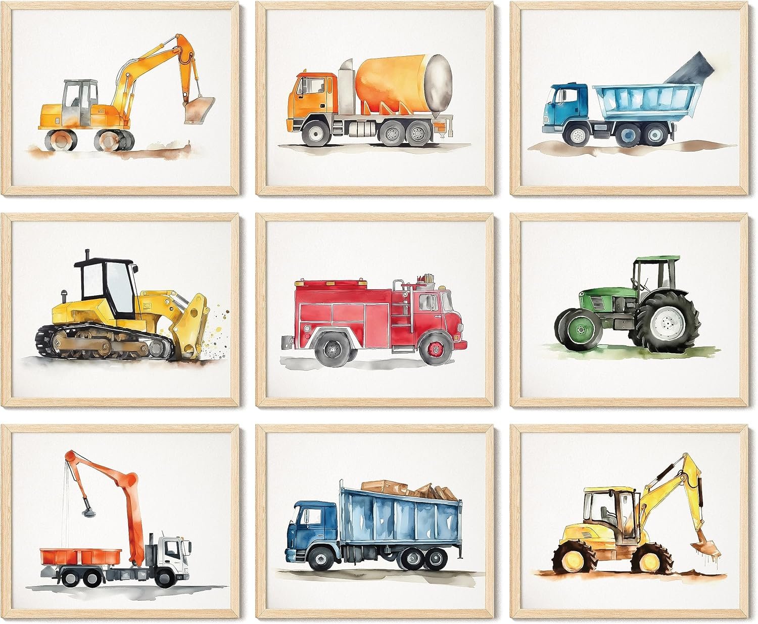 97 Decor Construction Room Decor For Boys - Toddler Boy Room Decor, Truck Wall Art For Kids Room, Car Pictures Wall Decor For Bedroom Playroom, Vehicle Tractor Prints Nursery Posters (Unframed) - Image 2