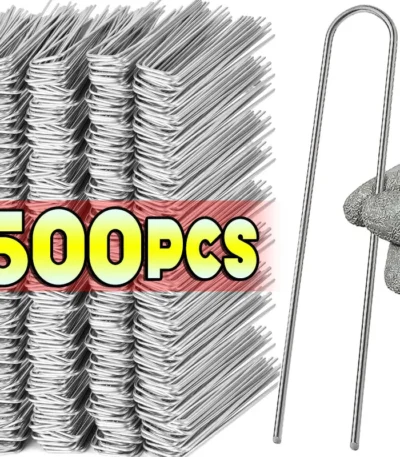 Heavy-duty Fence Tubing Stakes Sod Pins U-type Garden Staples Galvanized Landscape Spike for Holding Lawns Barrier Ground Nails 1