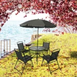 Customized Free Combination Cool And Easy To Clean Portable Folding Iron Garden Outdoor Cafe Coffee Table Chair Furniture Set