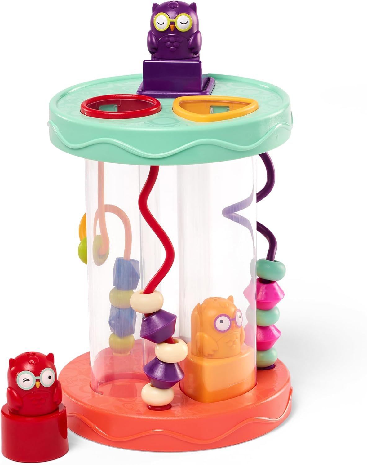B. toys – Baby Shape Sorter – Sorting Toy with 3 Owls – Colorful Shapes, Bead Maze & Fun Sounds – Developmental & Educational Game for Babies & Toddlers – Hooty – Hoo – 10+ Months - Image 2
