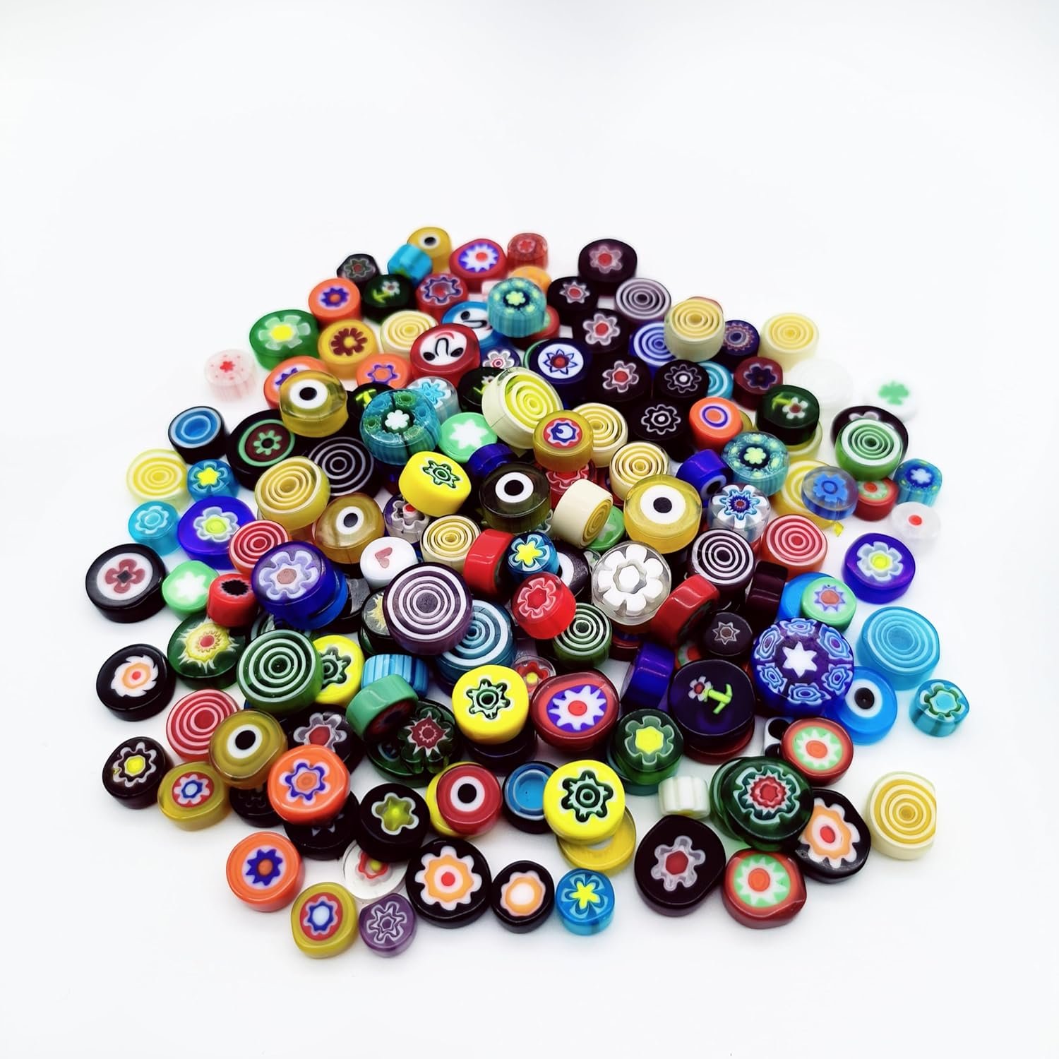 EDFLIFE Flat Glass Millefiori for Mosaic Making Supplies, Mosaic Tiles for Crafts with Assorted Flower Glass Tiles, Mosaic Kits for Adults DIY Decorations, No Hole (Mixed Pattern) - Image 2
